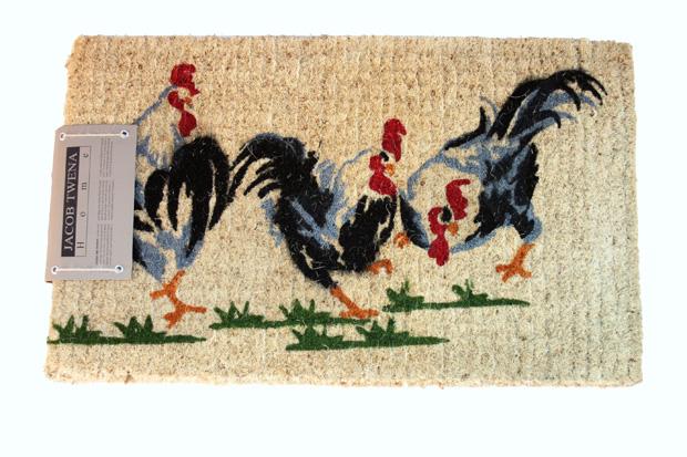 שטיח סף בעובי של 4 ס"מ מעוטר תרנגולים יפהפיים