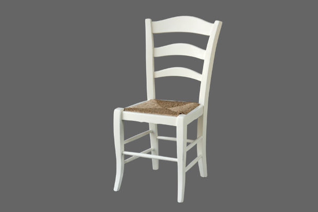 כסא עץ כפרי בצבע לבן, איכותי, תוצרת איטליה. מידות 50*50*97 