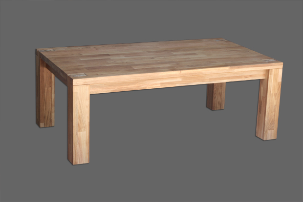 שולחן סלון מעץ אלון בסגנון כפרי. מידות 140*80*52 