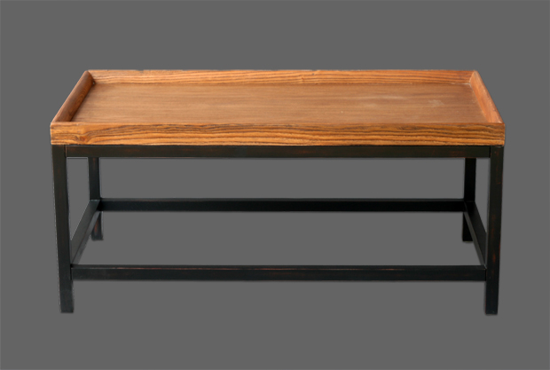 שולחן סלון אלגנטי מעץ, עם משטח טבעי.. מידות 100*55*45 