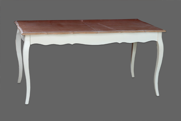 שולחן אוכל בסגנון פרובנס עם הגדלת אמצע של 40 ס"מ. מידות 160*90*78 