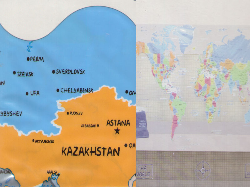 וילון דקורטיבי מפת העולם 